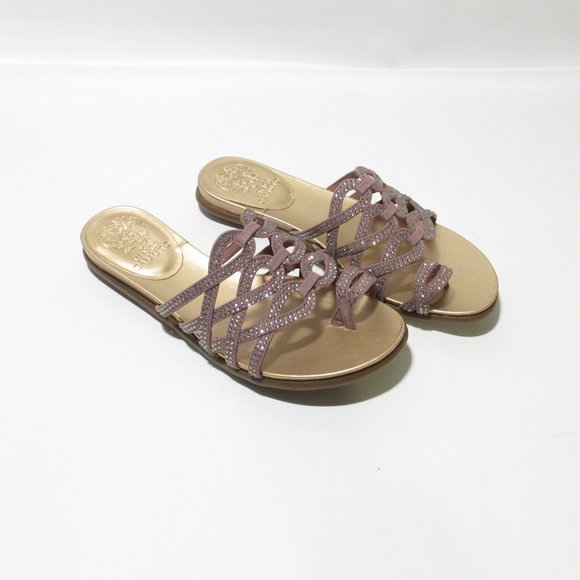 Vince Camuto Embellished Toe-Loop Sandals - Emmista Rose Smoke NIB - Picture 1 of 6